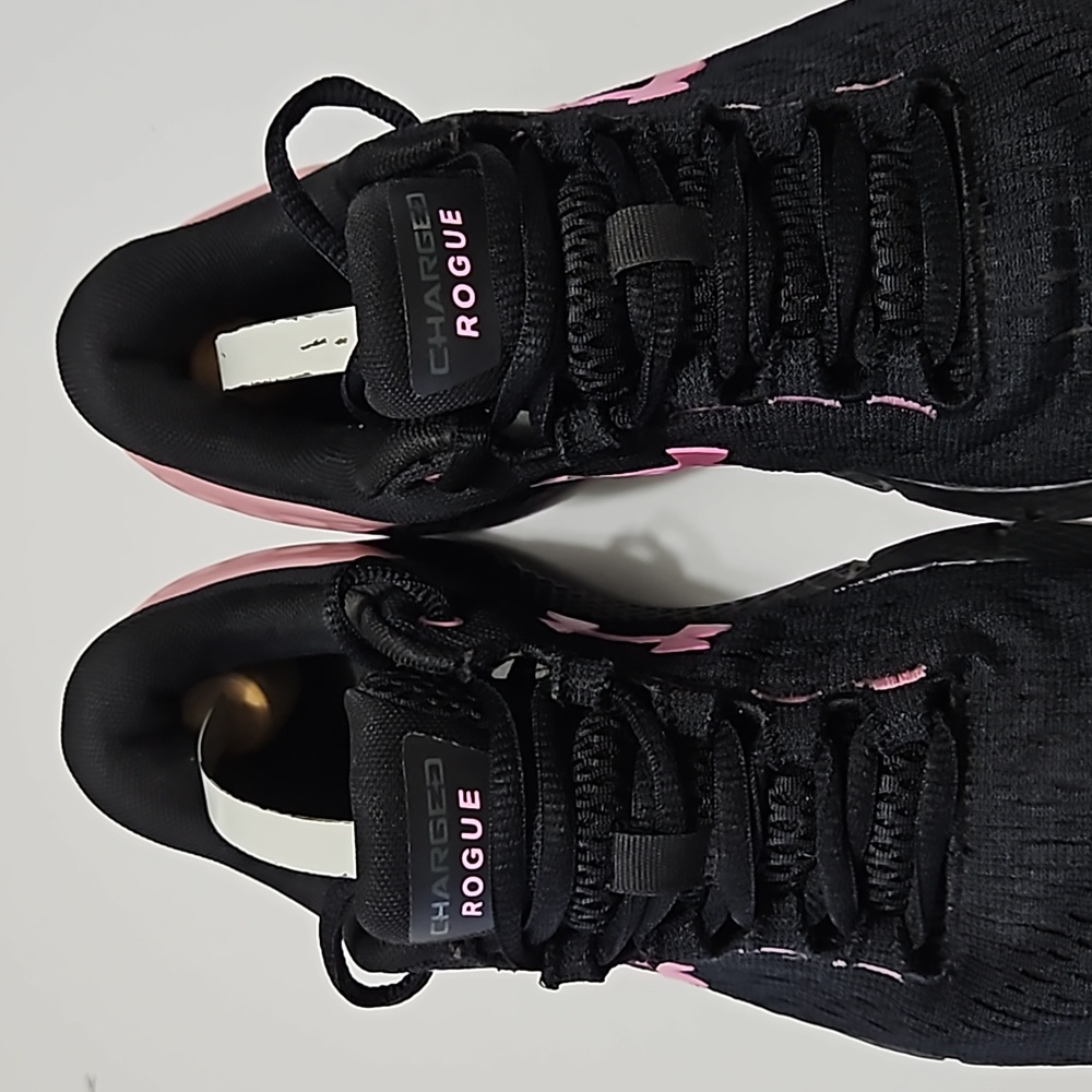 Under Armour Charged Rogue Black & Pink Youth Sneakers Size 5.5 # S-240 - Picture 9 of 12